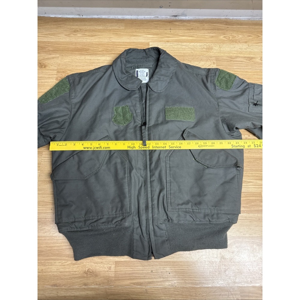 Flyers Cold Weather Jacket CWU 45/P Men's Green Flight Bomber Military Large - Picture 3 of 7